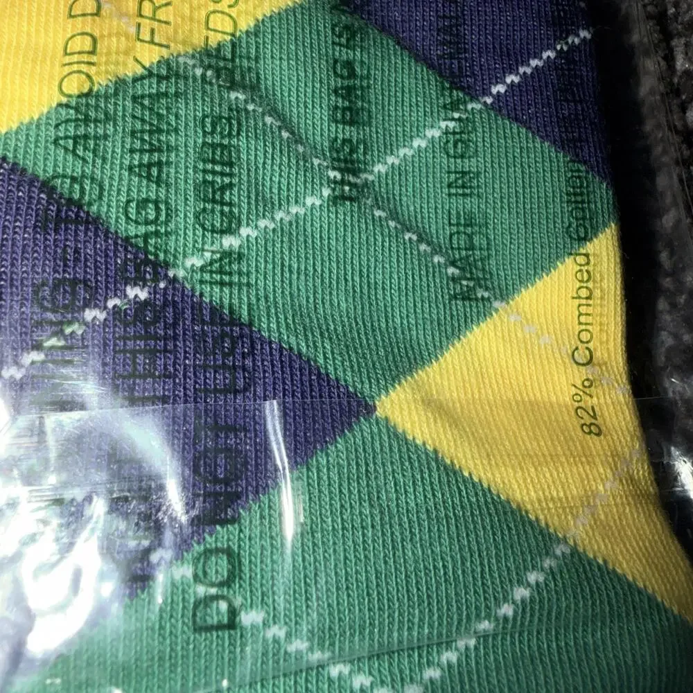 Golf Knickers Colorful Knee High Argyle Cotton Socks Men Yellow Green Blue New